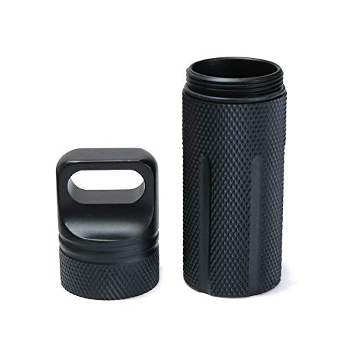 BE-TOOL Wasserdichte Flasche, 1 x EDC-Behälter komplett aus Metall, Survival Tool für U-Disk, Angelausrüstung, Silber (runder Kopf) von BE-TOOL