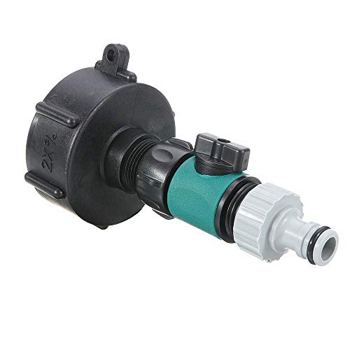 BE-TOOL Wassertank-Adapter, 1 Stück Ventiladapter-Anschluss IBC S60X6 Wassertank-Auslass-Armatur 60 mm mit Wasserhahnventil von BE-TOOL