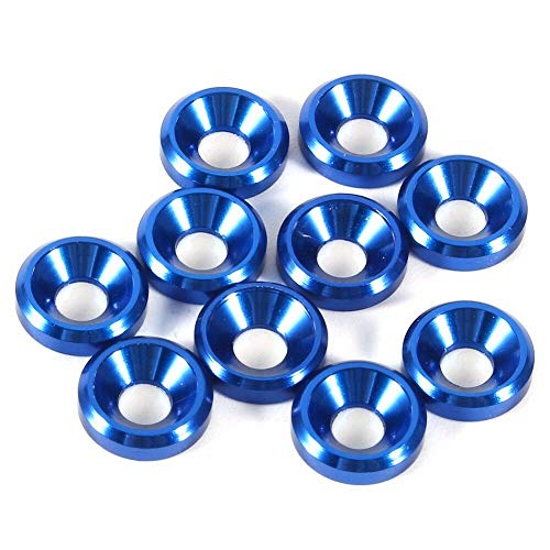 Bolt Washer BE-TOOL M3 Senkkopfscheibe, eloxiertes Aluminium, für Auto, Blau, 10 Stück von BE-TOOL