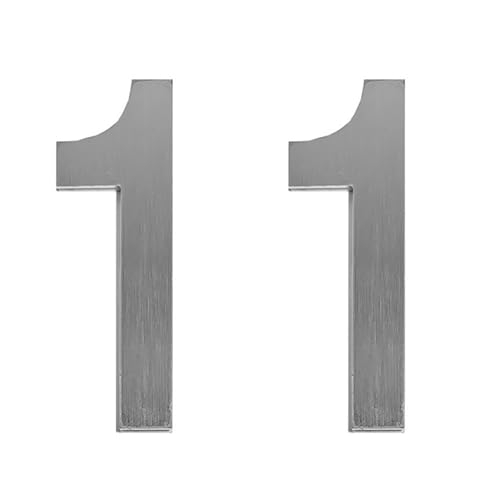 Briefkastennummern, Nr. 1, Edelstahl, selbstklebend, für Türschilder, Adressen, Briefkasten, Wohnung, Hotel, Innenhof, 2 Stück von BE-TOOL