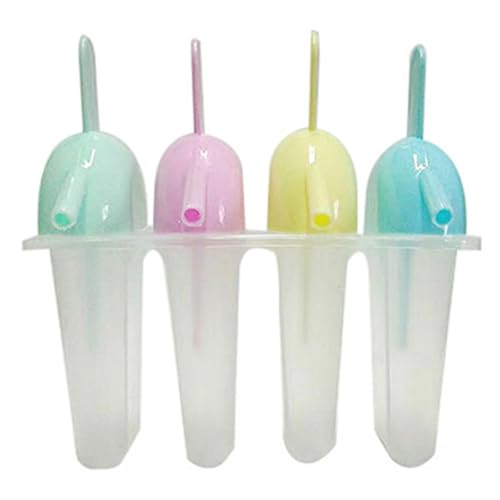 Eiswürfelform für die Küche, 4 Fächer, wiederverwendbar, BPA-frei, leicht zu entfernen für hausgemachte Lebensmittel, Kinder-Eiscreme, DIY Eisformen von BE-TOOL