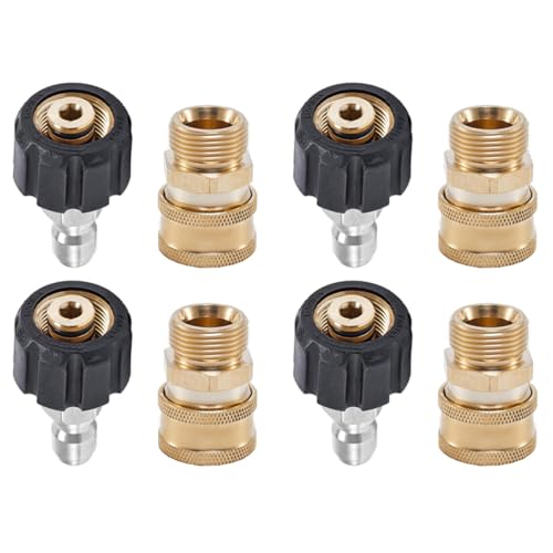 Hochdruckreiniger-Schlauchadapter, M22–14 mm, Messing, Schnellverbindung, Schlauchverbindungsteile für Hochdruck-Gartenbewässerung, 8 Stück Hochdruckreiniger-Schlauchadapter, M22–14 mm, Messing, Schnellverbindung, Schlauchverbindungsteile für Hochdruck-Gartenbewässerung, 8 Stück von BE-TOOL