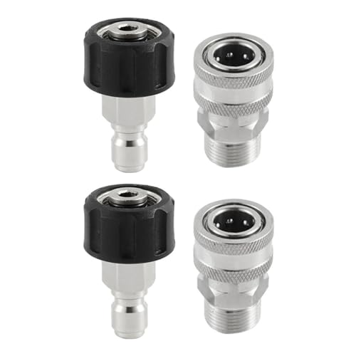 Hochdruckreiniger-Schlauchadapter, M22–15 mm, SS, Schnellspanner-Schlauch, Verbindungsteile für Hochdruck-Gartenbewässerung, 4 Stück Hochdruckreiniger-Schlauchadapter, M22–15 mm, SS, Schnellspanner-Schlauch, Verbindungsteile für Hochdruck-Gartenbewässerung, 4 Stück von BE-TOOL