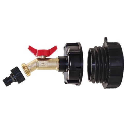 IBC-Tankadapter, abnehmbarer IBC-Tank-Ablaufadapter, 60 mm Gewinde, Gallonen-Wassertankadapter, auslaufsicherer IBC-Tankhahnadapter, IBC-Tankventil-Set von BE-TOOL