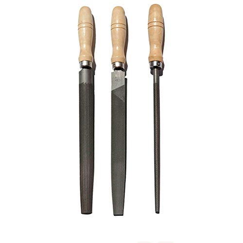 Nadelfeilen-Set BE-TOOL 8 Zoll Schlüsselfeilen Set Raspel Holzfeilen Handwerkzeug mit Holzgriffen für Metall Holz und Kunststoff (3 Stück) von BE-TOOL