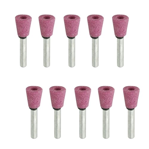 Schleifstein Polierkopf Set - 10 Stück 6 MM Schaft Schleifen Schleifaufsätze, Zubehör für Rotationswerkzeuge [6 * 16mm] von BE-TOOL