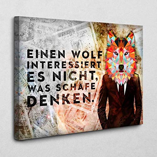 BE100 Motivation-Leinwandbild - Der Wolf (120x80 cm) von BE100