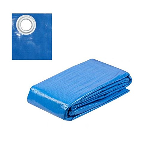 Gewebeplane/Abdeck-Plane 6x8m mit Ösen, Wasserdicht - Leichte 60g/m² Bauplane, Schutzplane, Gartenplane zum Abdecken (Blau, 6m x 8m) von BEA-P