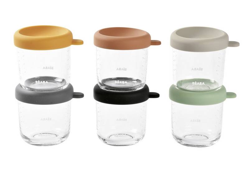 BÉABA Frischhaltedose, Glas, (Packung, 6er-Set), mit austauschbaren Deckeln von BÉABA