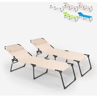 2er Set Liegestühle Strandliegen Sonnenliegen aus Aluminium für Strand und Garten Mauritius - Beige 2er Set Liegestühle Strandliegen Sonnenliegen aus Aluminium für Strand und Garten Mauritius - Beige von BEACH AND GARDEN DESIGN