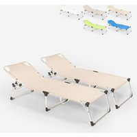 2er-Set Liegestühle Strandliegen Sonnenliegen aus Aluminium für Strand und Garten Seychelles - Beige 2er-Set Liegestühle Strandliegen Sonnenliegen aus Aluminium für Strand und Garten Seychelles - Beige von BEACH AND GARDEN DESIGN