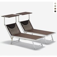 2er Set Liegestühle Strandliegen Sonnenliegen aus Aluminium für den Strand Santorini Limited Edition - Chocolate - Braun Santorini 2er Set Liegestühle Strandliegen Sonnenliegen aus Aluminium für den Strand Santorini Limited Edition - Chocolate - Braun Santorini von BEACH AND GARDEN DESIGN