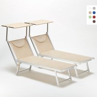 2er Set Liegestühle Strandliegen Sonnenliegen aus Aluminum Santorini - Beige 2er Set Liegestühle Strandliegen Sonnenliegen aus Aluminum Santorini - Beige von BEACH AND GARDEN DESIGN