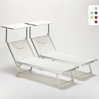 2er Set Liegestühle Strandliegen Sonnenliegen aus Aluminum Santorini - Weiß 2er Set Liegestühle Strandliegen Sonnenliegen aus Aluminum Santorini - Weiß von BEACH AND GARDEN DESIGN