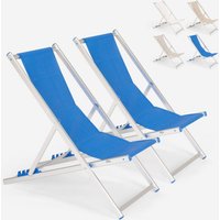 2er Set Strandliegen Liegestühle Sonnenliegen aus Aluminum Riccione Gold - Blau 2er Set Strandliegen Liegestühle Sonnenliegen aus Aluminum Riccione Gold - Blau von BEACH AND GARDEN DESIGN
