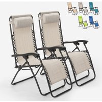 2er Set klappbare Liegestühle Sonnenliegen Strandliegen für Garten und Strand Emily Zero Gravity - Grau 2er Set klappbare Liegestühle Sonnenliegen Strandliegen für Garten und Strand Emily Zero Gravity - Grau von BEACH AND GARDEN DESIGN
