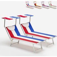 2er Set professionelle Liegestühle Strandliegen Sonnenliegen aus Aluminium für den Strand Santorini Europe - Frankreich 2er Set professionelle Liegestühle Strandliegen Sonnenliegen aus Aluminium für den Strand Santorini Europe - Frankreich von BEACH AND GARDEN DESIGN