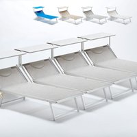 4 Sonnenliegen aus Aluminium Professionell für Strand und Meer Grande Italia Xl - Grau 4 Sonnenliegen aus Aluminium Professionell für Strand und Meer Grande Italia Xl - Grau von BEACH AND GARDEN DESIGN