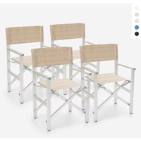 4er Set Klappbare Strandstühle Klappstühle Aluminium Regista Gold - Beige von BEACH AND GARDEN DESIGN