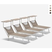 4er Set Liegestühle Strandliegen Sonnenliegen aus Aluminium Santorini Limited Edition - Cappuccino - Beige Santorini 4er Set Liegestühle Strandliegen Sonnenliegen aus Aluminium Santorini Limited Edition - Cappuccino - Beige Santorini von BEACH AND GARDEN DESIGN