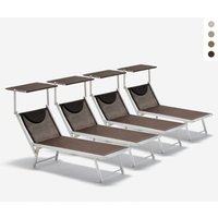 4er Set Liegestühle Strandliegen Sonnenliegen aus Aluminium Santorini Limited Edition - Chocolate - Braun Santorini 4er Set Liegestühle Strandliegen Sonnenliegen aus Aluminium Santorini Limited Edition - Chocolate - Braun Santorini von BEACH AND GARDEN DESIGN