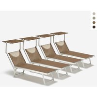 4er Set Liegestühle Strandliegen Sonnenliegen aus Aluminium Santorini Limited Edition - Moka - Braun Santorini 4er Set Liegestühle Strandliegen Sonnenliegen aus Aluminium Santorini Limited Edition - Moka - Braun Santorini von BEACH AND GARDEN DESIGN
