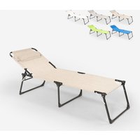 Aluminium faltbare Garten Strand Sonnenliege Mauritius - Beige von BEACH AND GARDEN DESIGN