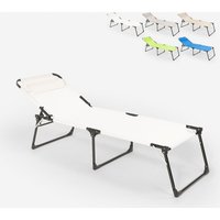 Aluminium faltbare Garten Strand Sonnenliege Mauritius - Weiß von BEACH AND GARDEN DESIGN