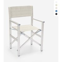 Klappbarer Strandstuhl Klappstuhl aus Aluminium Regista Gold - Grau von BEACH AND GARDEN DESIGN