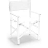 Klappbarer Strandstuhl Klappstuhl in Weiß aus Aluminium Regista Gold von BEACH AND GARDEN DESIGN