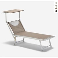 Liegestuhl Strandliege Sonnenliege aus Aluminium Santorini Limited Edition - Cappuccino - Beige Santorini von BEACH AND GARDEN DESIGN
