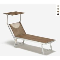 Liegestuhl Strandliege Sonnenliege aus Aluminium Santorini Limited Edition - Moka - Braun Santorini von BEACH AND GARDEN DESIGN