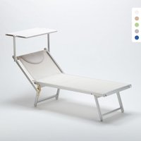 Professionelle Sonnenliege Aluminium Italia - Weiß von BEACH AND GARDEN DESIGN
