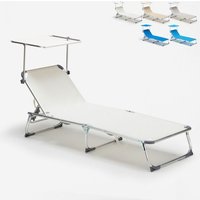 Sonnenliege Strandliege Klappbar Aluminium mit Sonnendach California - Weiß Sonnenliege Strandliege Klappbar Aluminium mit Sonnendach California - Weiß von BEACH AND GARDEN DESIGN