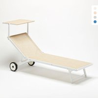 Sonnenliege Strandliege aus Aluminium mit Rollen für Garten Swimmingpool Alabama - Beige von BEACH AND GARDEN DESIGN