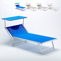 Strand Sonnenliege aus Aluminium Grande Italia XL professionell - Blau von BEACH AND GARDEN DESIGN