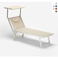professionelle Strandliege Liegestuhl Sonnenliege aus Aluminium Santorini - Beige von BEACH AND GARDEN DESIGN