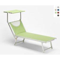 professionelle Strandliege Liegestuhl Sonnenliege aus Aluminium Santorini - Grün von BEACH AND GARDEN DESIGN