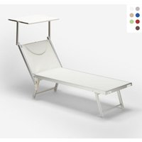 professionelle Strandliege Liegestuhl Sonnenliege aus Aluminium Santorini - Weiß von BEACH AND GARDEN DESIGN