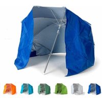 Sonnen Strandschirm Tragbar Leicht Alu Zelt Motorradfahrer 160 cm Piuma - Blau von BEACHLINE