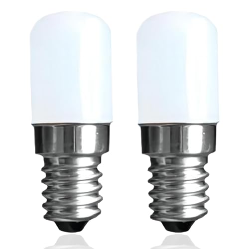 BEAHING 2pcs Kühlschrank Glühbirne, 2W Kühlschrank-Glühbirne Ersatz, energiesparende Kühlschrank-LED-Glühbirnen, weiße kleine Kühlschranklampe für Kühlschrankküchen von BEAHING