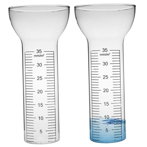 BEAHING 2pcs Regenmesser Ersatzrohr, 35 mm trichterförmige Regenmessgeräte Glas Regenmesser Ersatzrohr für Gartenhof von BEAHING