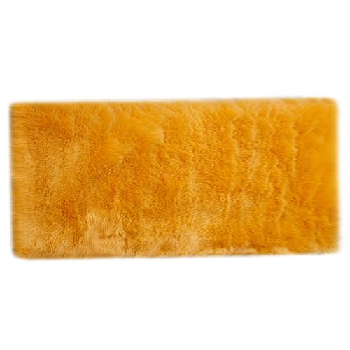 BEAHING Flauschige Teppiche, goldene Teppiche für Schlafzimmer 2 x 4 Fuß Faux Sheepell Wurf Fläche von BEAHING