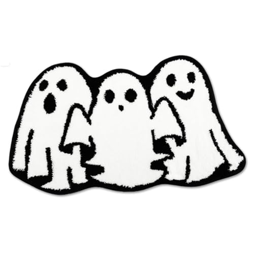 BEAHING Ghost Teppich, Halloween Teppich 16x24 Spezielle Form Halloween Bad Matte Spooky Wasser absorbierende Geister Nicht-Schlupf für Veranden Garagen Eingänge von BEAHING