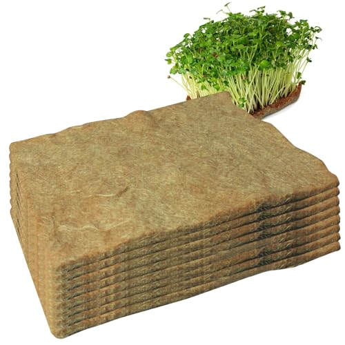 BEAHING Microgreens -Wachstumskellen, 8pcs Hanfmatten zum Anbau von Microgreens 10x20 '' Microgreens Wachstumskit Jute Matte organische Samen Sprossen Wachstum Matte für Samenstarterschalen von BEAHING