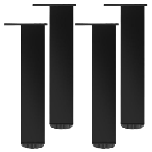 BEAHING Möbelbeine 8 Zoll, 4PCS -Bettbeine Ersatz Aluminiumlegierung Hochleistungsunterstützung Verstellbare Möbel für Sofa Bett Schreibtisch TV -Schrank Couch, Schwarz von BEAHING