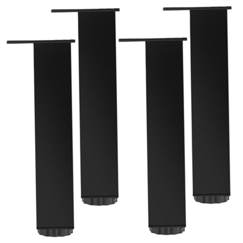 BEAHING Möbelbeine 8 Zoll, 4PCS -Bettbeine Ersatz Aluminiumlegierung Unterstützung Einstellbarer Möbel Austausch für Sofa Bett Schreibtisch TV -Schrank, einstellbar, schwarz von BEAHING
