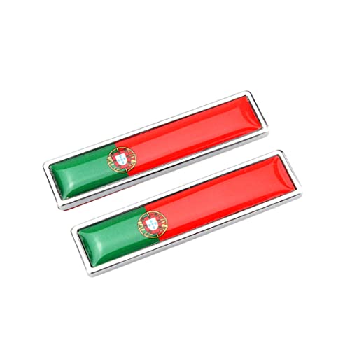 BEAHING Nationalflaggenauto Aufkleber Kleber Portugal Flag Auto Emblem Aufkleber Portugiesische Flagge Auto Aufkleber 2PCS National Flaggen Autoaufkleber von BEAHING