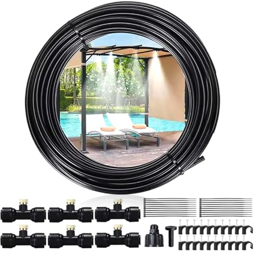 BEAHING Nebelsystem, Mister für Außenterrasse, 20 -Fuß -Nebelsystem mit 6 Nebeldüsen und 3/4 -Messingadapter, Sprinkler für Terrassentreibungshaus Veranda, Wasser Mister BEAHING Nebelsystem, Mister für Außenterrasse, 20 -Fuß -Nebelsystem mit 6 Nebeldüsen und 3/4 -Messingadapter, Sprinkler für Terrassentreibungshaus Veranda, Wasser Mister von BEAHING