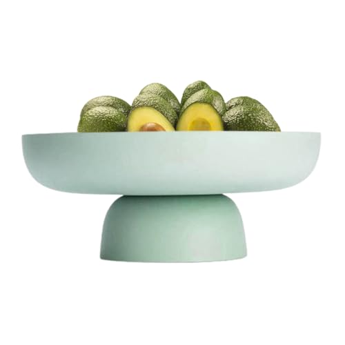 BEAHING Runde Obstschale, 26 cm Plastikfruchtplatte Dekorative Obstschale mit Abflusslöchern Entleerung von Gemüsefruchtkorb mit abnehmbarer Basis für Snackssalat, grün von BEAHING